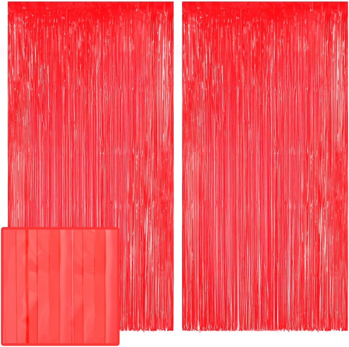 xo, Fetti Cherry Red Party Curtain - Set of 2 | Bachelorette Fringe Decorations, Cute Birthday Photo Booth, Party Backdrop, Scarlet Bday Supplies, Valentines Streamers, Galentines