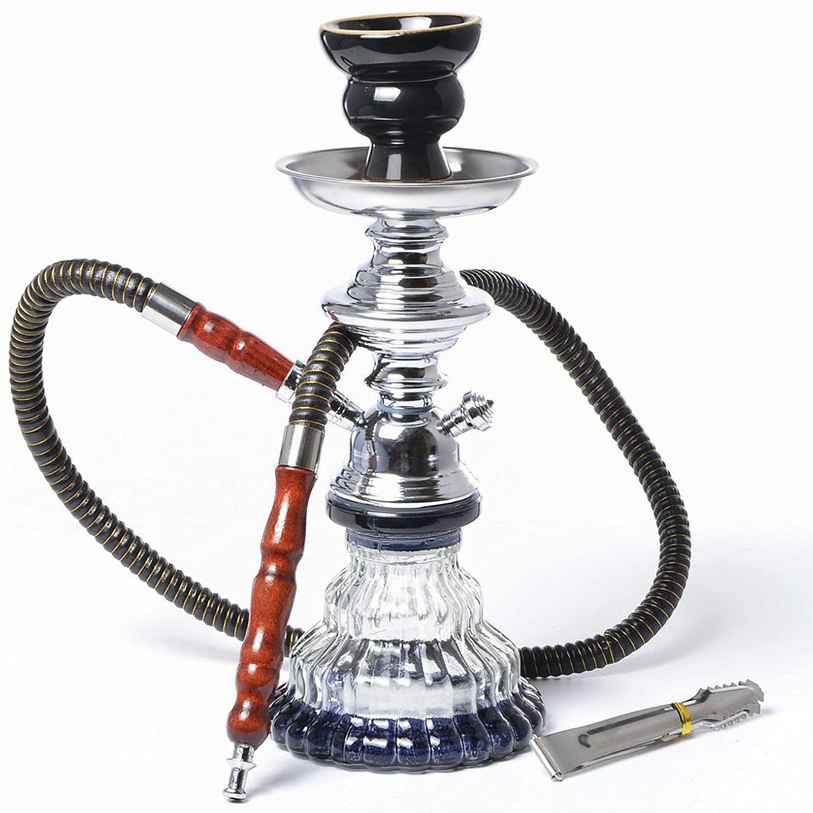 Juego De Shisha, Narguile De Cristal Moderno De Lujo Con Manguera De Narguile De Silicona Lavable, Pinzas De Carbón Con Estilo, Accesorios Para Narguile, Etc.