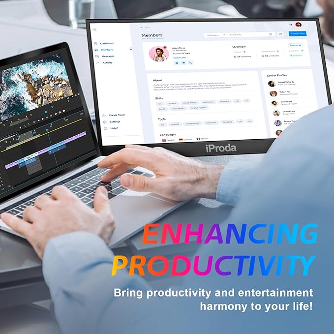 Monitor Portátil Extensor 18.5 FHD 1080P 120Hz para Laptop P miniatura 4