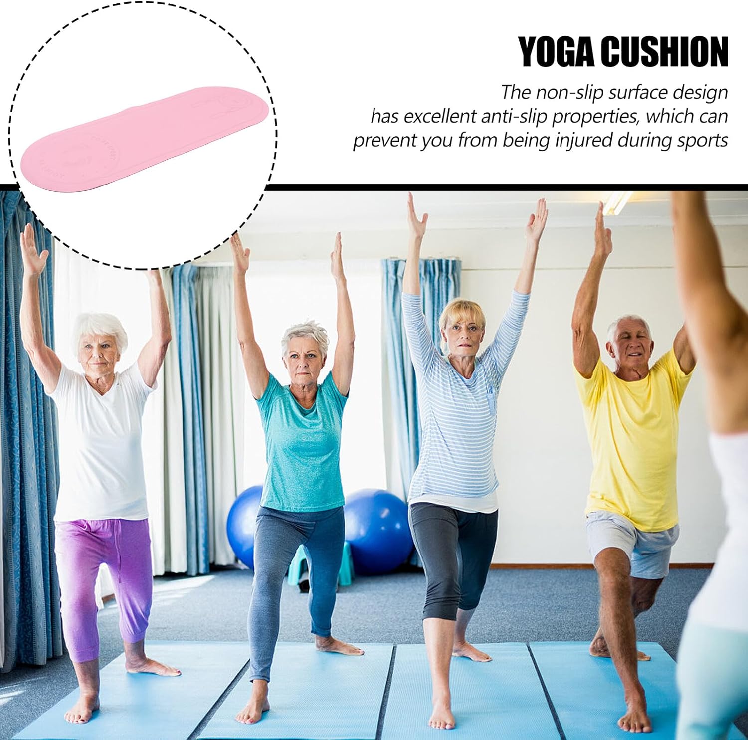 Tpe Yoga Mat Non-slip Shock-absorbing Fitness Cushion for Jump Rope and Pilates Joint Support Exercise Mat for Home Gym Pink