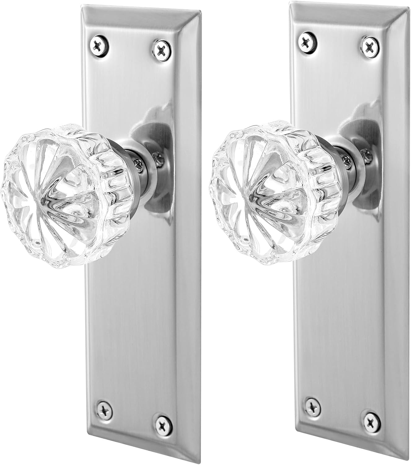 ToPToToo SingleSide Glass Dummy Door Knobs,Inactive Door Knobs for Closet,Antique Bifold Door