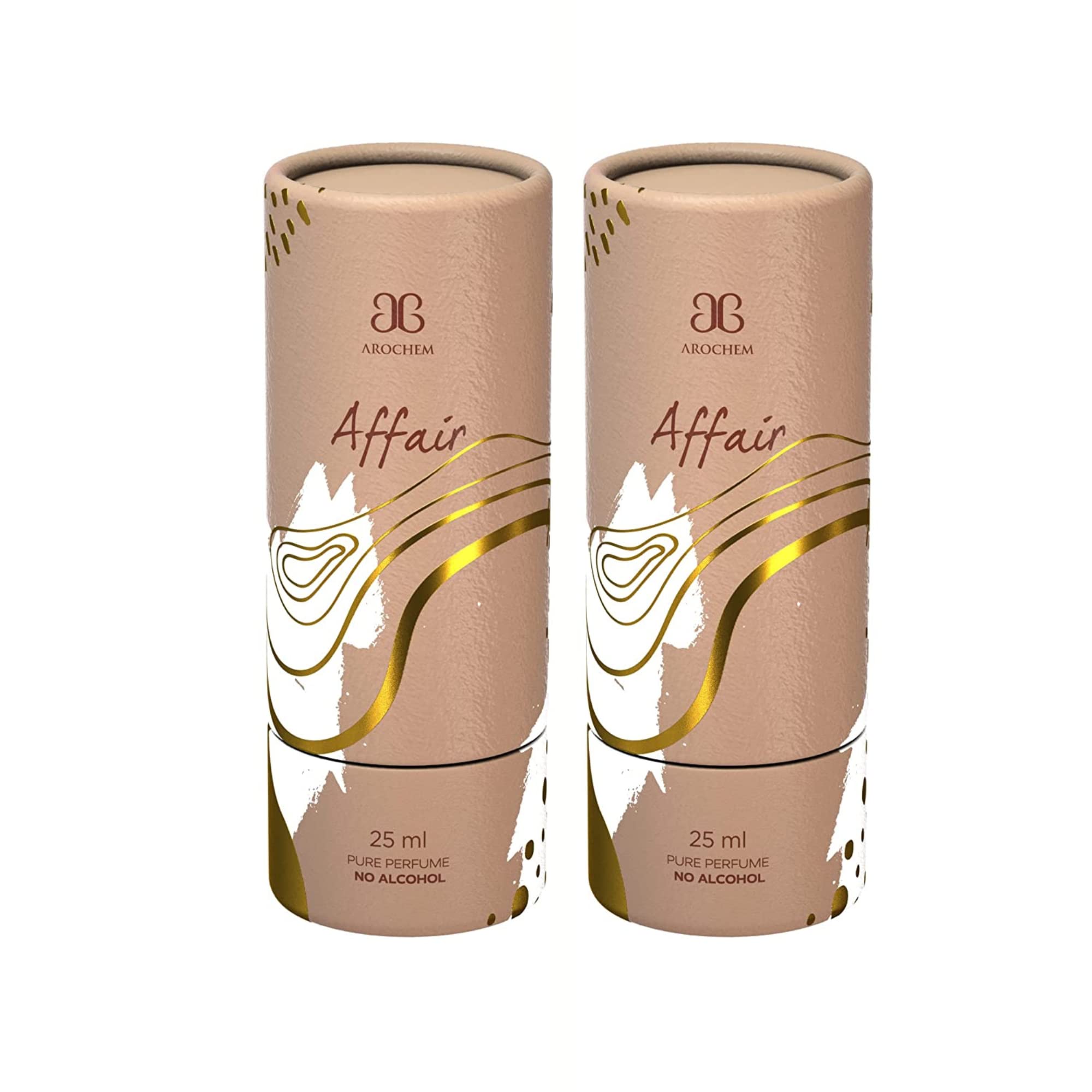 arochem affair perfume 25 ml, non alcoholic unisex perfume roll on (pack of 2) | long lasting fragrance