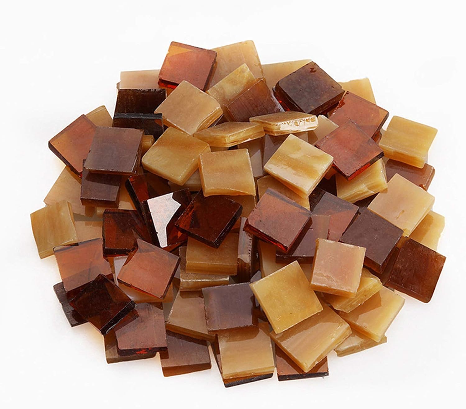 Mosaic Tiles 270 Pieces / 200 g Pack of Colored Mica Glass Mosaic Tile Supplies for Home Decoration, DIY Crafts, Plates, Picture Frames, Flowerpots – 1x1 cm Square Tiles (Coffee Mix)
