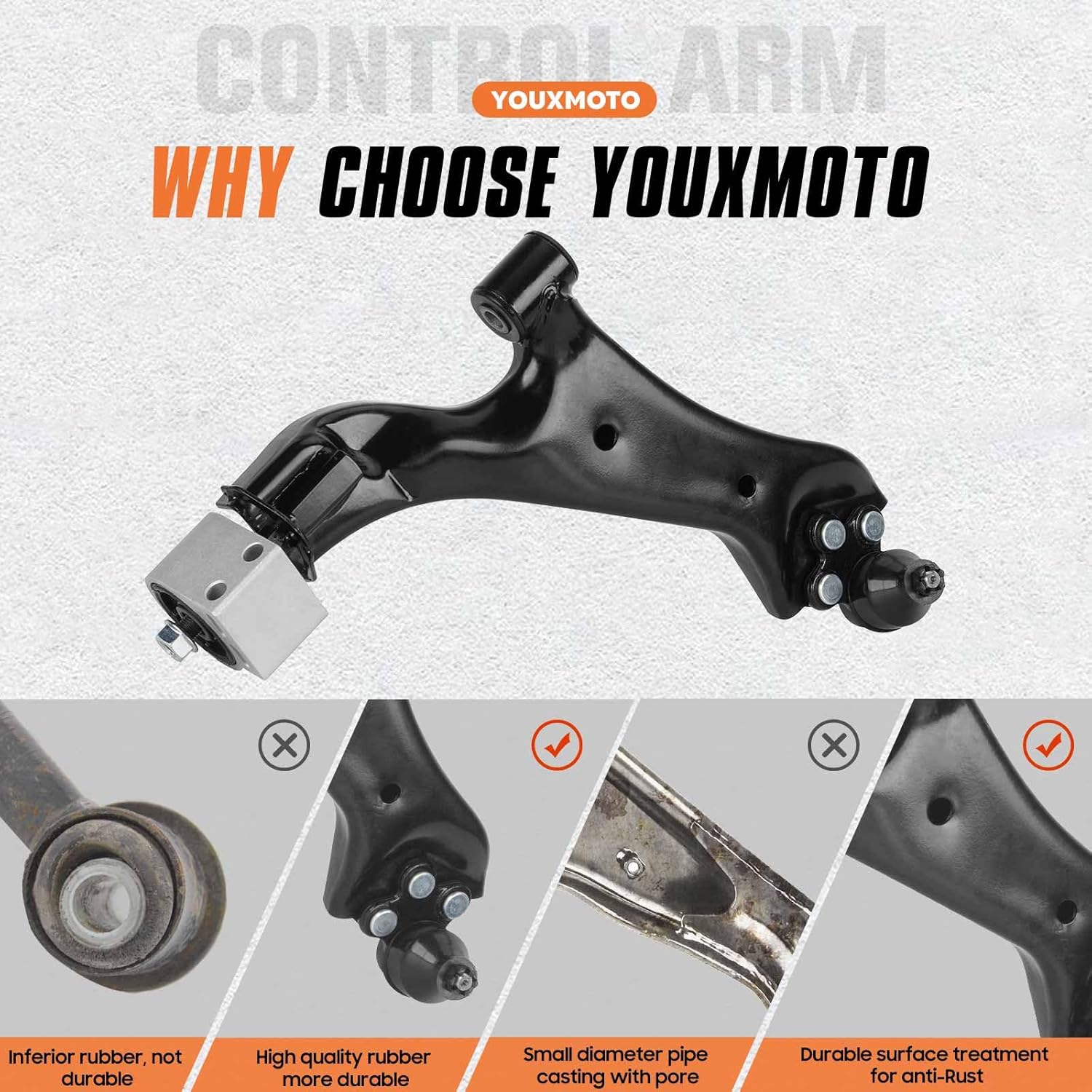 6PCS Front Lower Control Arms Suspension Kits Fits for Chevrolet Equinox 2010-2017, for GMC Terrain 2010-2017