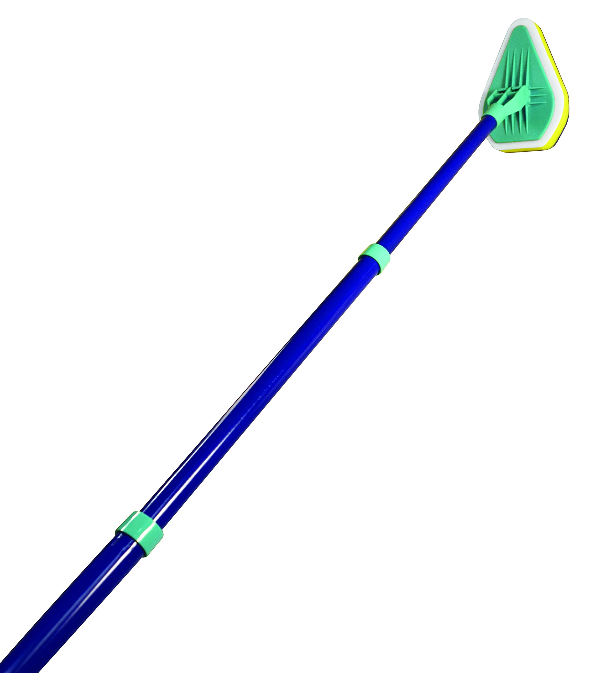 Clean Reach Deluxe Power Scrubber Bathtub Cleaner and Kitchen Brush with Metal Handle, Blue, Yellow, Green