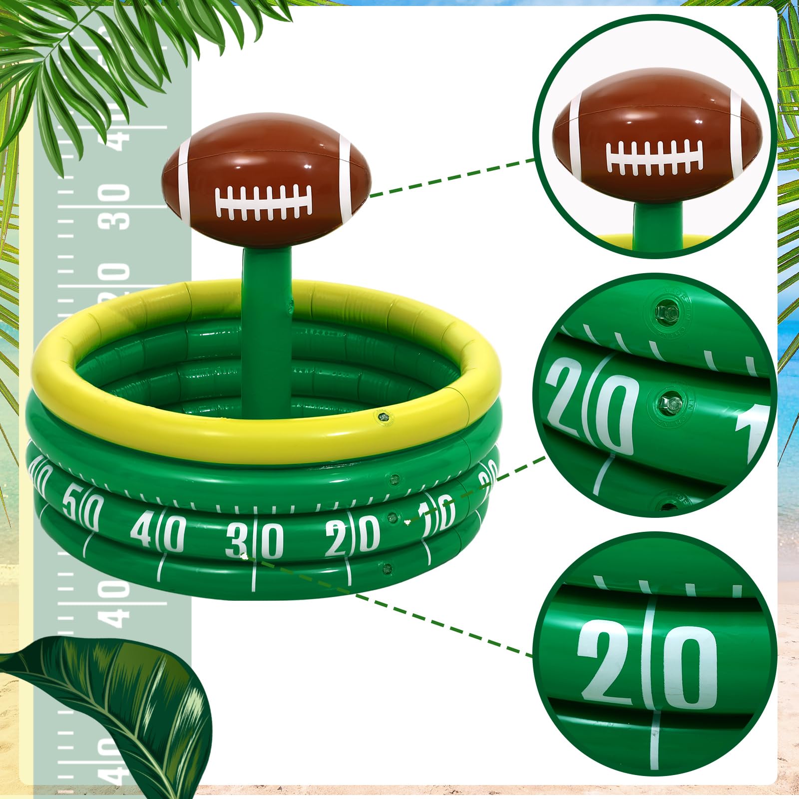 Bencailor 2 Pcs Inflatable Football Cooler for Parties Blow up Drink Rugby Cooler Party Decorations Football Party Supplies Inflatable Ice Bucket for Game Day Picnic Beer — Amazon image 4