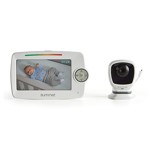 Summer LookOut Duo - Monitor de bebé con video LCD de 5 pulgadas 2 cámaras  Monitor de bebé con zoom digital con rango de 1000 pies  Cuenta con