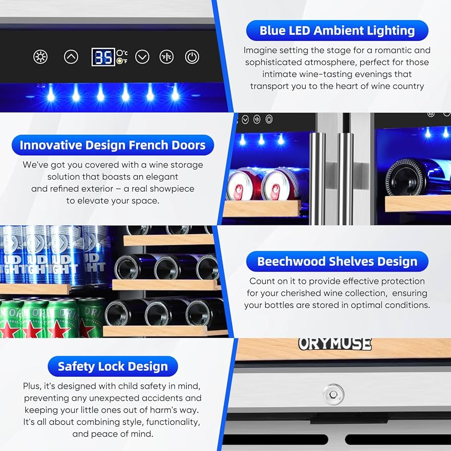 Ru⭐︎⭐︎ Amazon.com: ORYMUSE Wine and Beverage Refrigerator 30 Inch