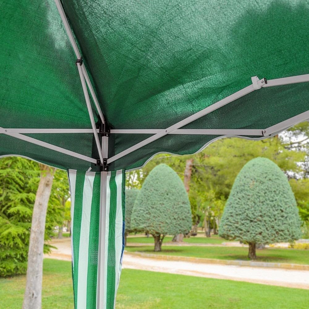 Carpa Plegable 3x3 m Classic Verde - Estructura de Acero - Cenador para Jardín – Pérgola Playa - Exteriores Camping Fiestas Patio Terraza