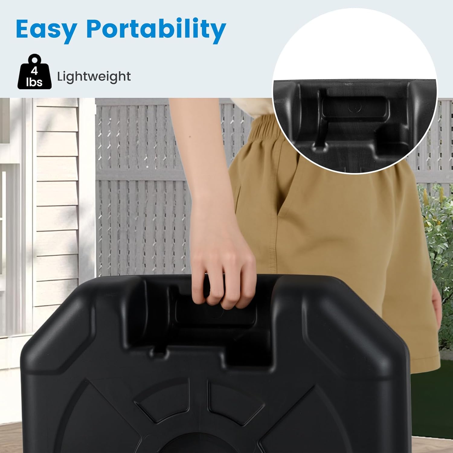 HAPPYGRILL Fillable Patio Umbrella Base, Heavy Duty Market Table Umbrella Stand with Adjustable Knob, 88lbs Water & Sand Weight Capacity for Outdoor, Patio, Backyard