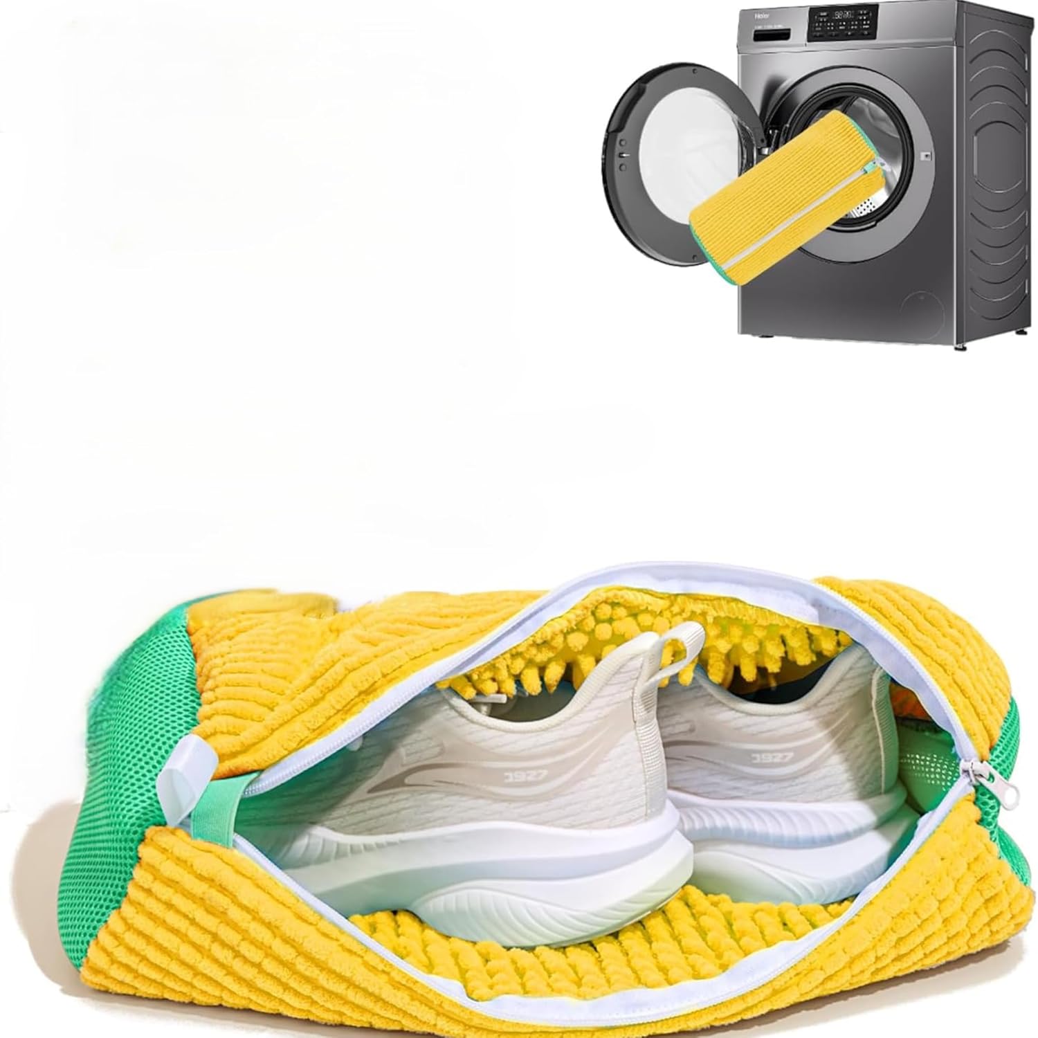 Running, tennis shoes, sneakers laundry bag for cleaning, washing, washer/dryer machine use. Reusable, durable, foldable.