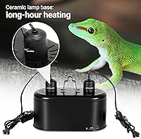 Vista 7 de REPTI ZOO Lámpara de doble reptil para reptil Dome UVB, reflector de reptil, tapa de lámpara de cúpula de doble reptil, diseño de integración