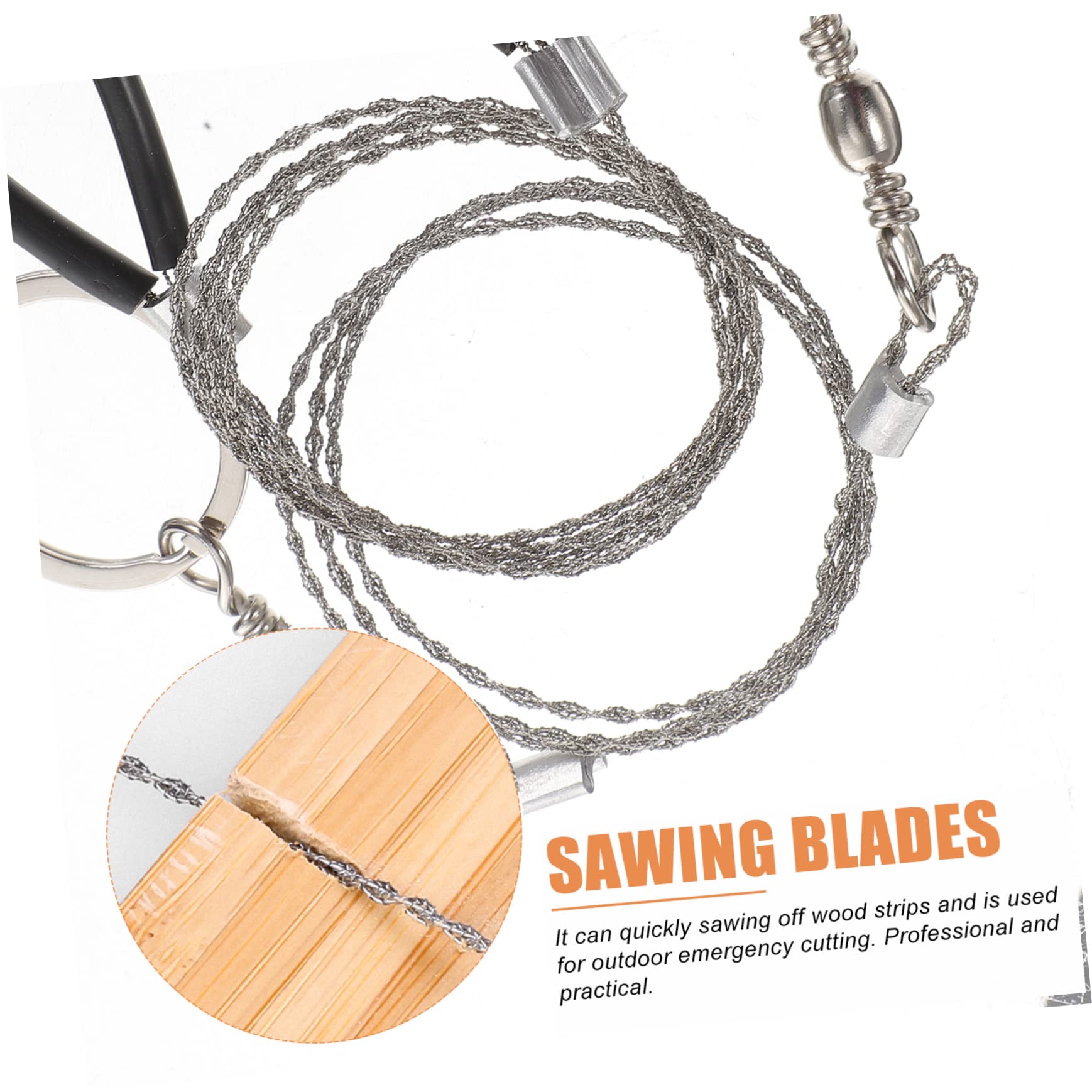 HONMEET 4pcs Compact Emergency Cable Rope Pocket Saw for Hiking Camping Outdoor