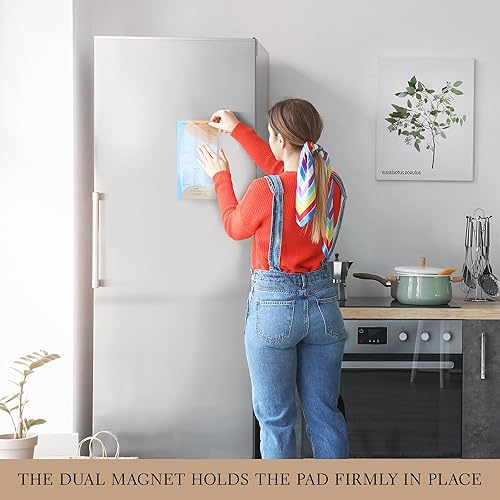 Miniatura 3 de Shabbos Pad – Impresión de ondas – Bloc de notas y plan de menú – Agenda para Shabbos pacíficos – Planificador ligero grande – Imanes duales y lista