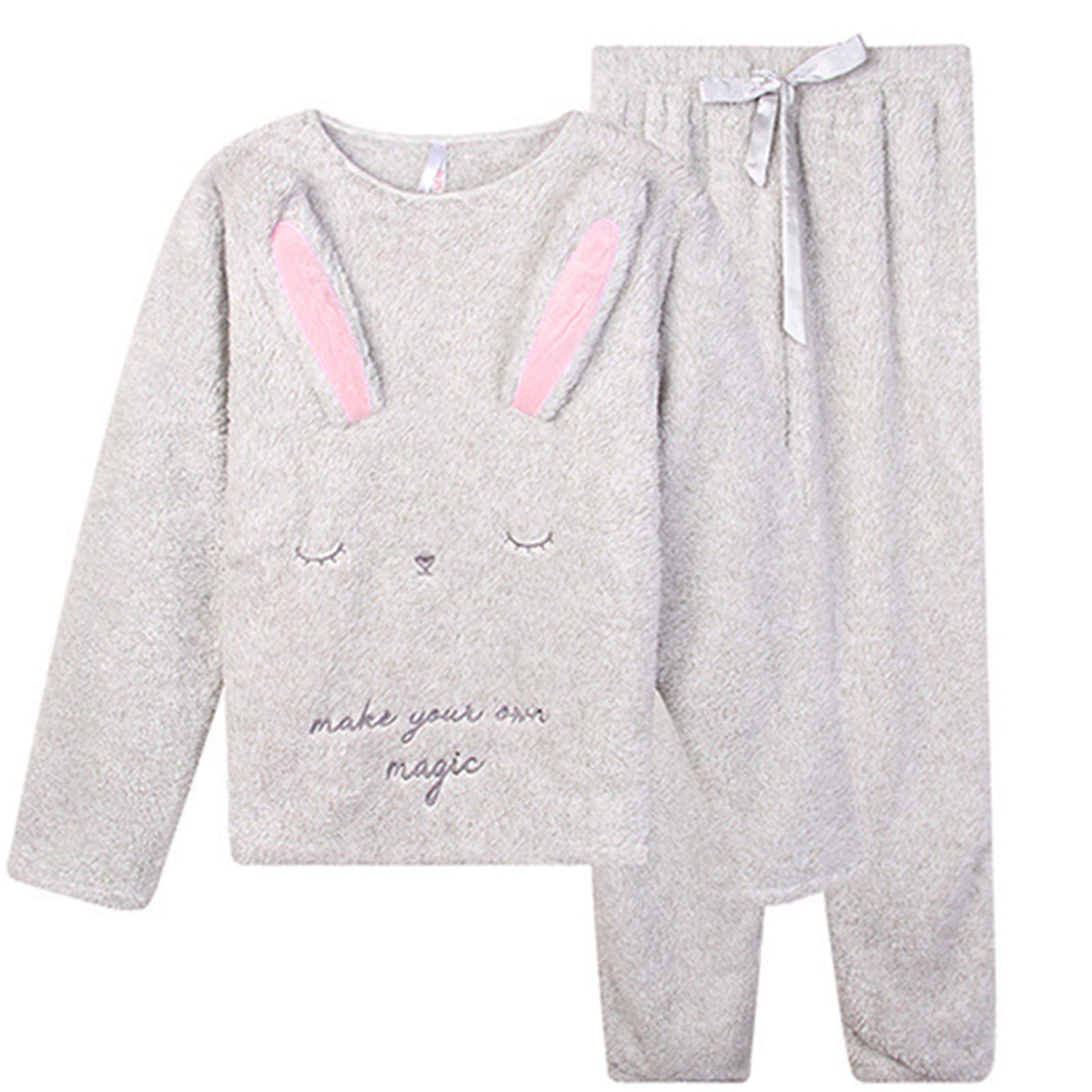 Pyjama Automne Hiver Dames vêtements de nuit chauds ensemble flanelle taille L
