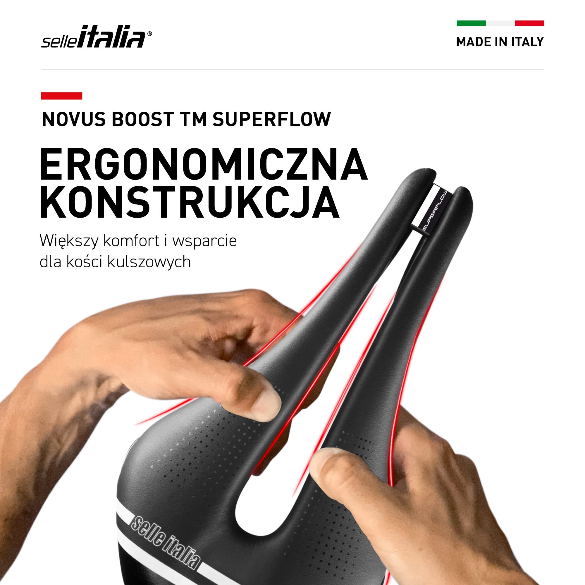 Selle Italia Uniseks – siodełko dla dorosłych Novus Boost Tm Superflow