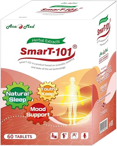 SmarT-101, altamente recomendado para niebla cerebral, mejora la memoria, mejora la calidad del sueño, suplemento de hierbas, vegano, 60 tabletas.
