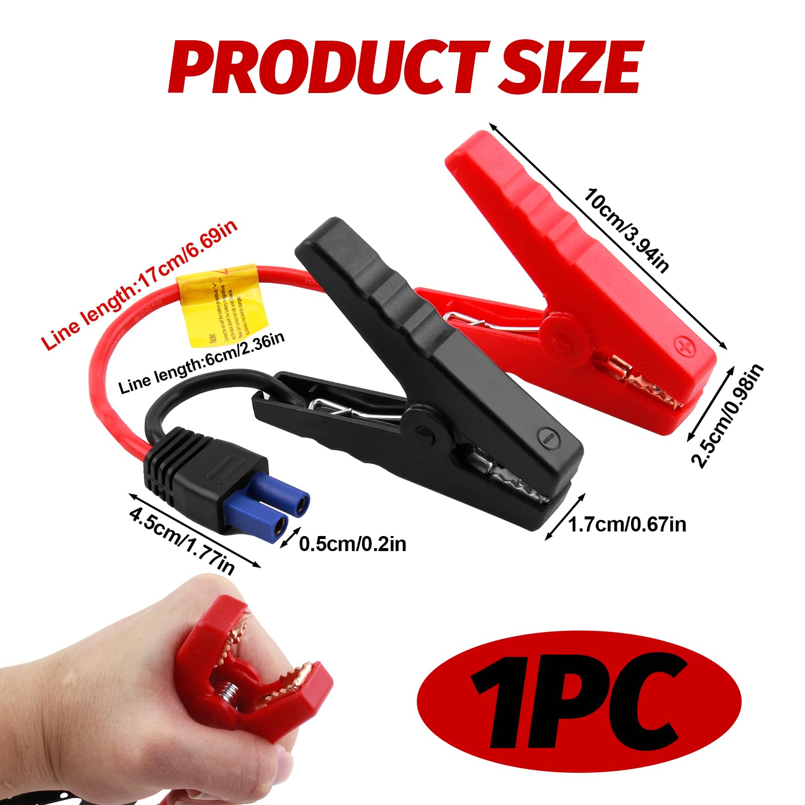 Cable de Arranque de Emergencia Automotriz Portátil, Pinza de Cocodrilo de Repuesto para Arrancador de Batería de Coche 12V, Cables de Abrazadera de Refuerzo Inteligente de Alta Durabilidad