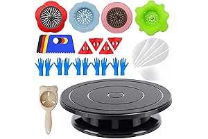 11" Rotating Sculpting Wheel with Everything - Acrylic Pouring Strainers, Scraper, Cone...