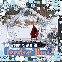 Vista 2 de Nature Anywhere Window Bird Feeder - Weather Proof Transparent Acrylic Bird Feeders for Outdoors - Enhanced Suction Grip, Bird Watching for Cats