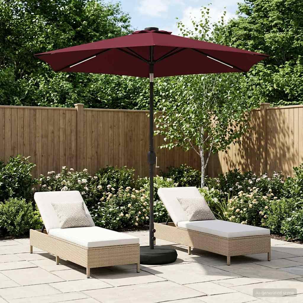 SYDE Parasol ogrodowy ze światłami LED i podstawą 230 x 230 cm