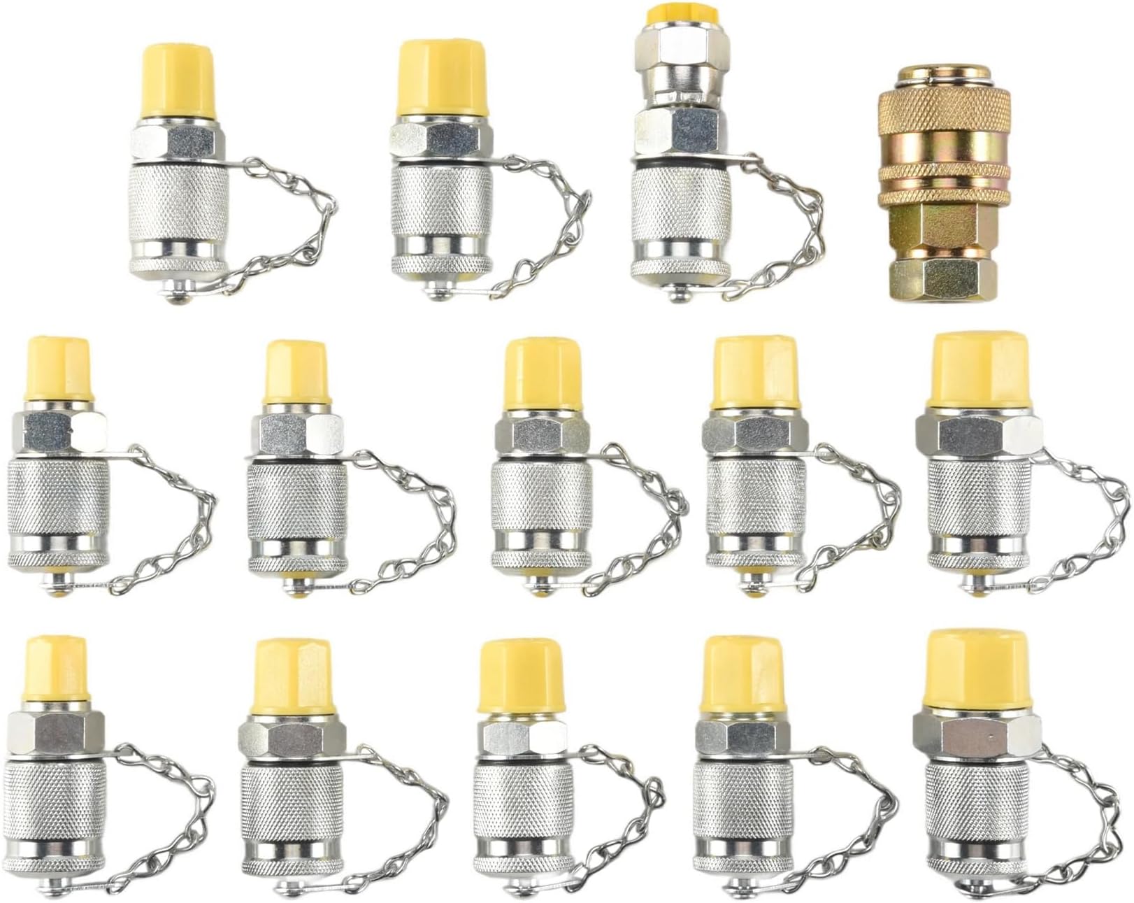 14Pcs Hydraulic Pressure Test Point Testing Coupling Adapter Set for Hydraulic System Kit