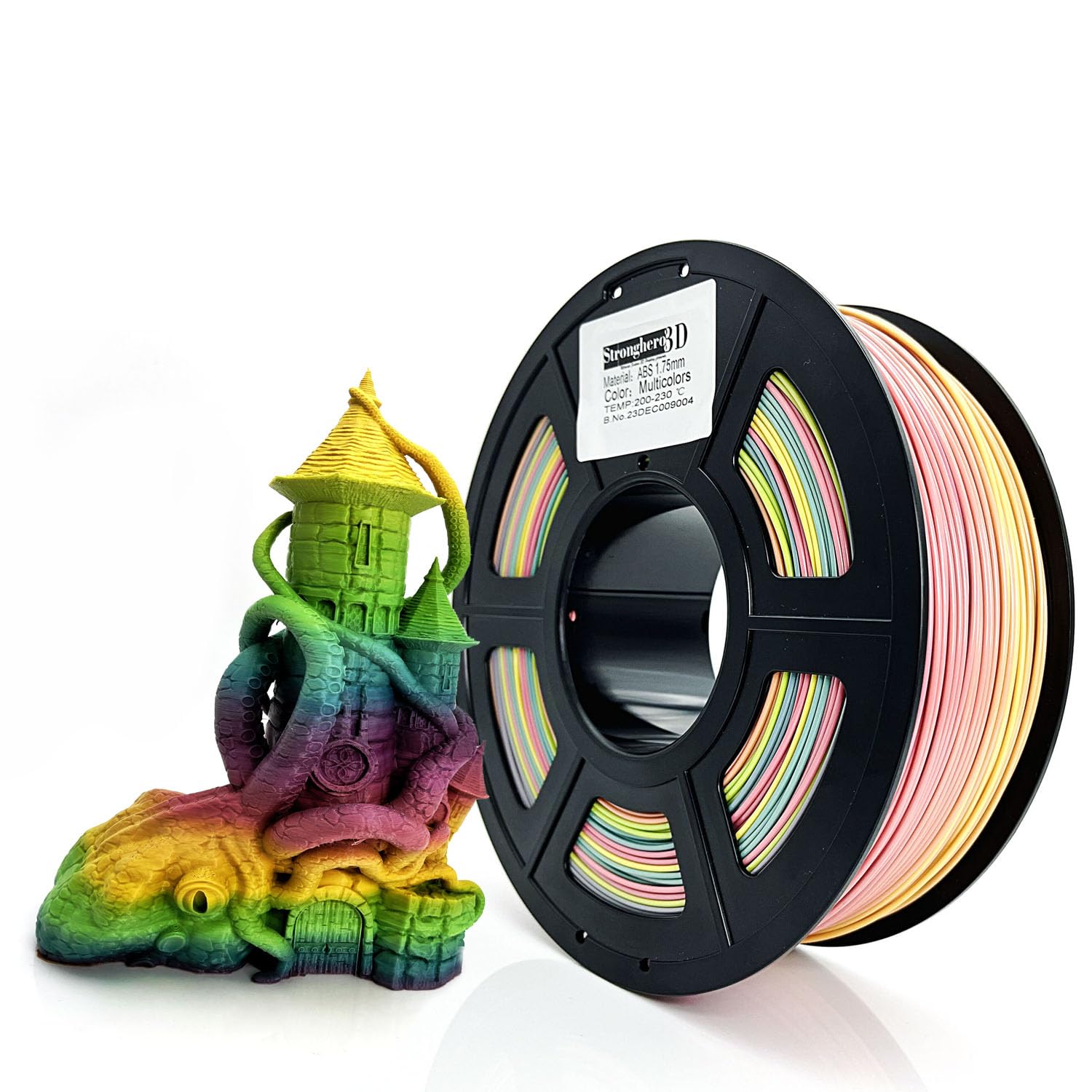 Filament do drukarki 3D ABS 1,75 mm, wielokolorowy, tęczowy, 1 kg Dokładność +/-0,05 mm dla ender3 Cr10