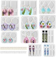 ResinWorld 171Pcs Earrings Molds Kit - Silicone Resin Jewelry Making Set with Variety Shapes, Stud Dangle Drop Molds, Gold Silver Hooks Rings