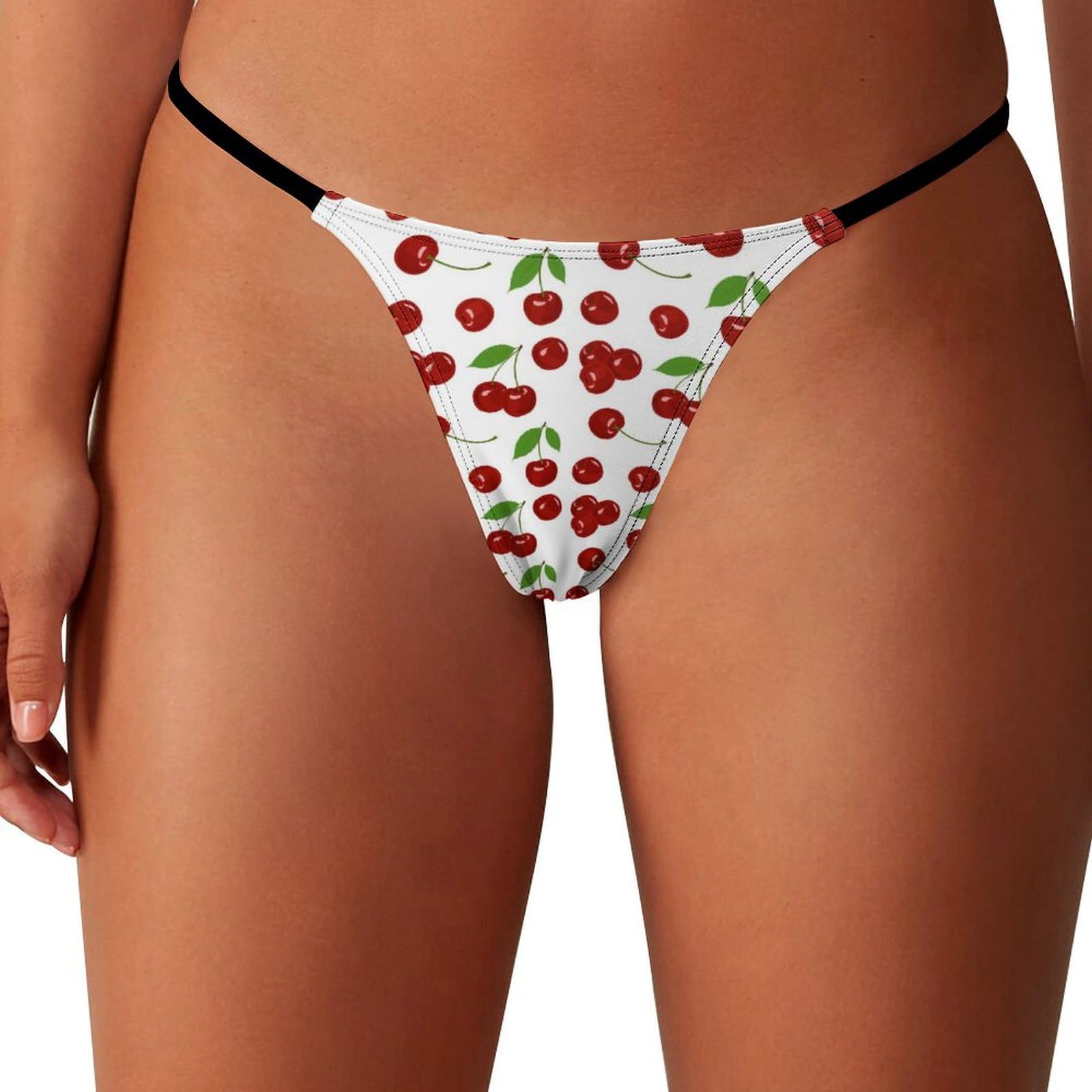 Kwqdozf Women's As Pic Fresh Cherries Thongs For G-String Low Panties Stretch T-Back No Show Thong Underwear Hipster Sexy