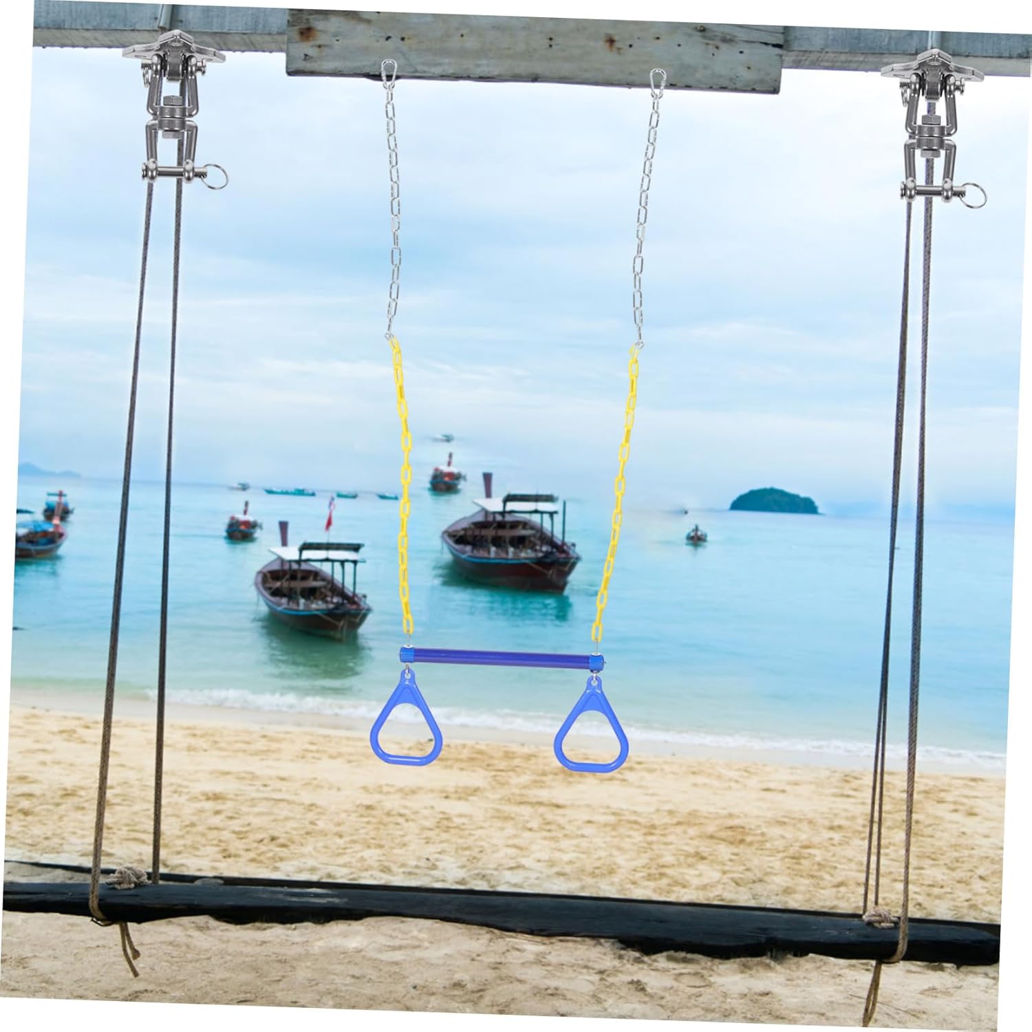 VICASKY Kids Fitness Rings Swing Orange Plastic Gymnastic Hanging Rings Adjustable Exercise Equipment for Boys and Girls for Physical Activity