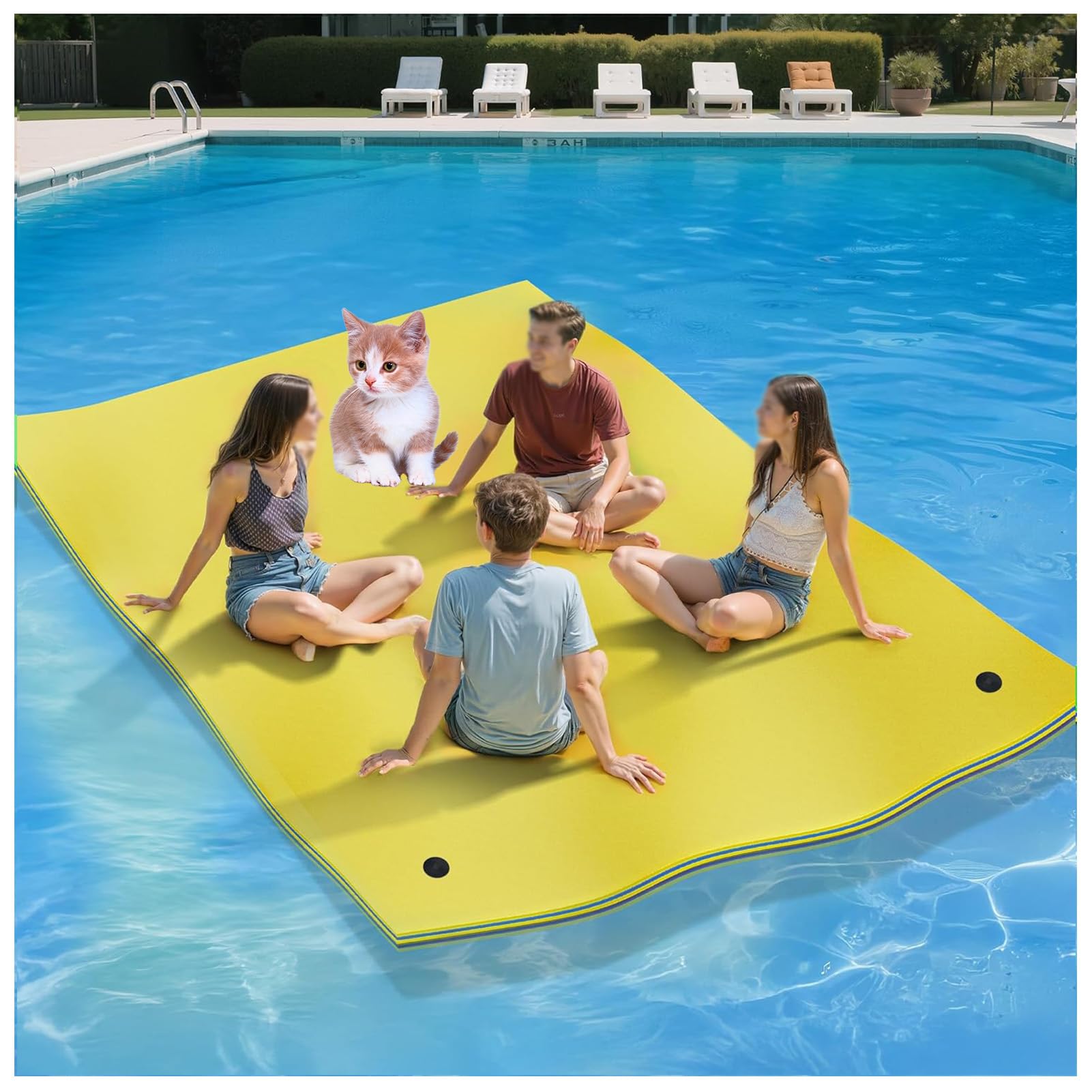 Tapis d'eau flottant en mousse pour piscine, lac et plage, idéal pour plusieurs utilisateurs, parfait pour les sports et activités nautiques, design durable et léger