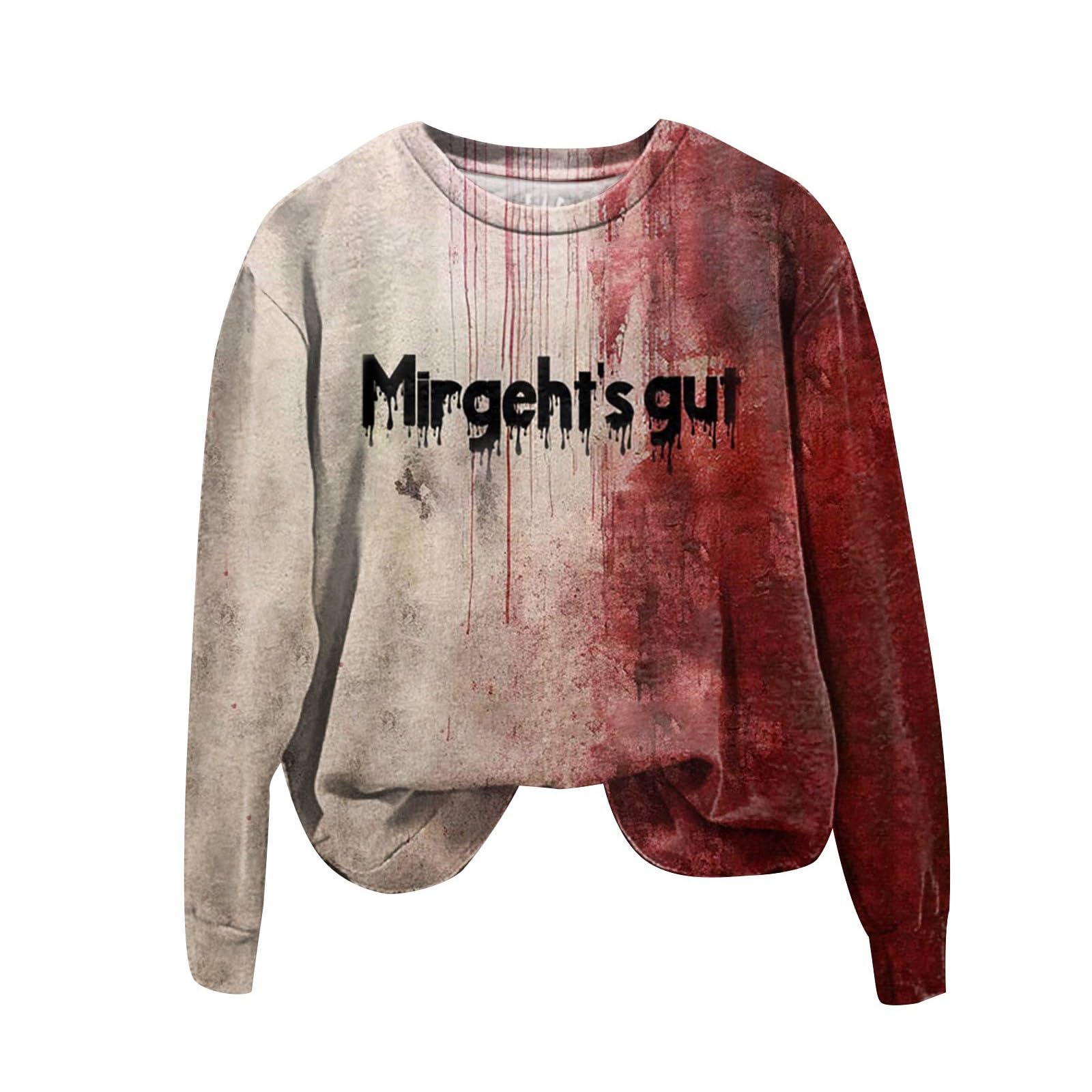 Sweat Halloween femme rouge brique XXL pull sans capuche imprimé - 4