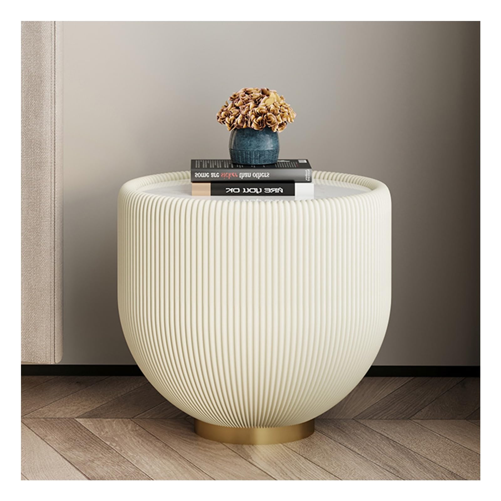 Table basse ronde pour espace de vie moderne et chaleureux