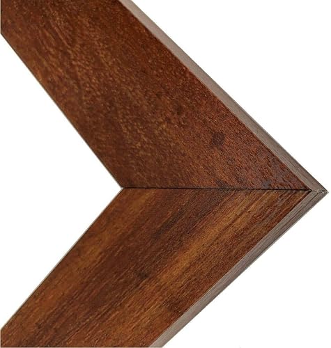 Miniatura 4 de Marcos planos de 14 x 24 pulgadas, color marrón nogal campestre de 1.25 pulgadas, acabado liso envuelto de madera compuesta para decoración de
