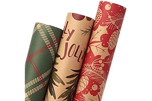 Ribbli Christmas Kraft Paper Wrapping Paper - Festive Holiday Cheer