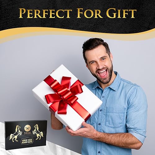 Miniatura 9 de Juego de mesa de carreras de caballos con 11 caballos de madera, 2 dados y 2 cajas de cartas, tablero de ajedrez grueso y lujoso, juego de carreras