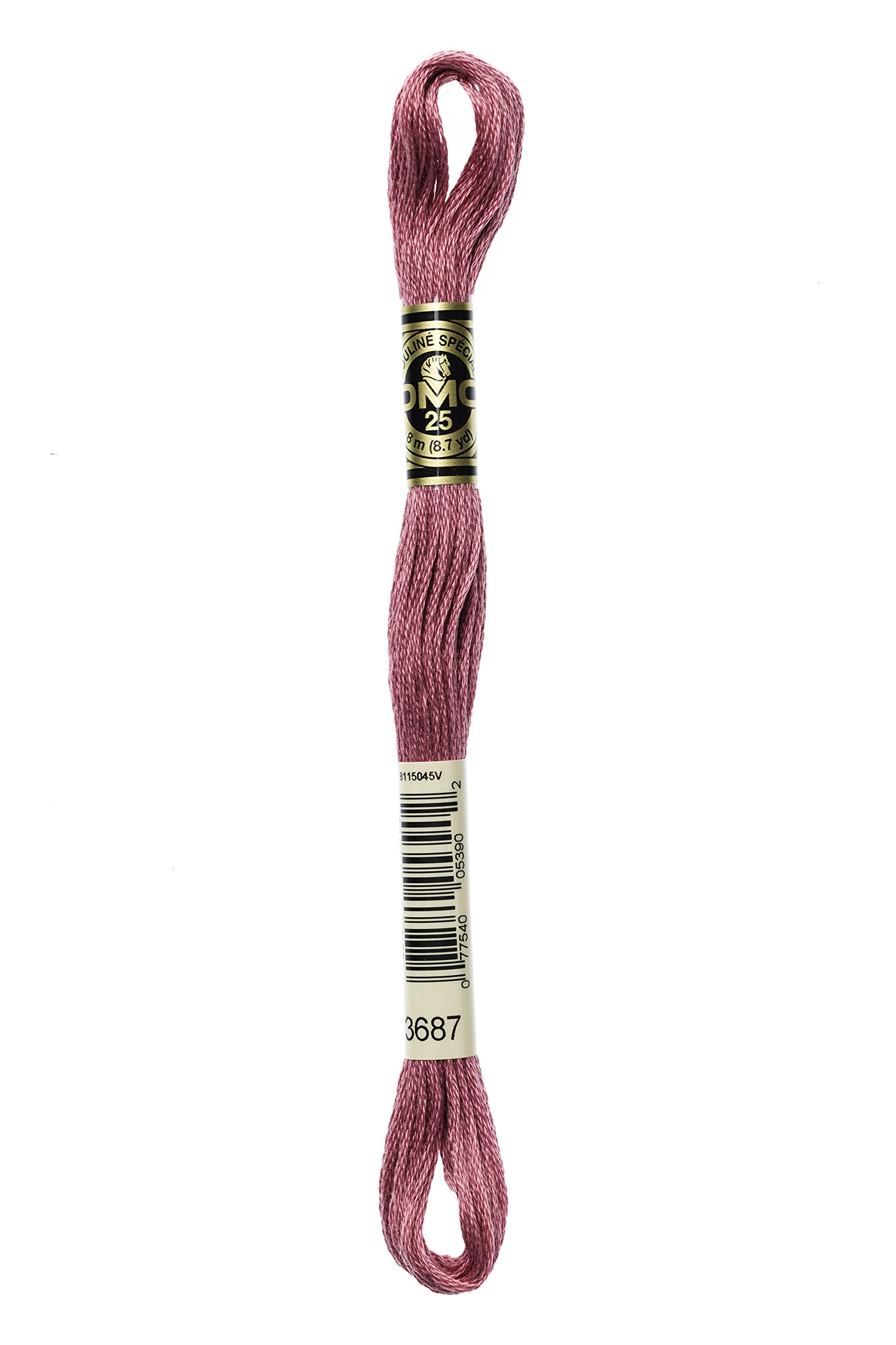 DMC 117MC-3687 Embroidery Floss Cotton 3687 Pink, 8.7 Yards