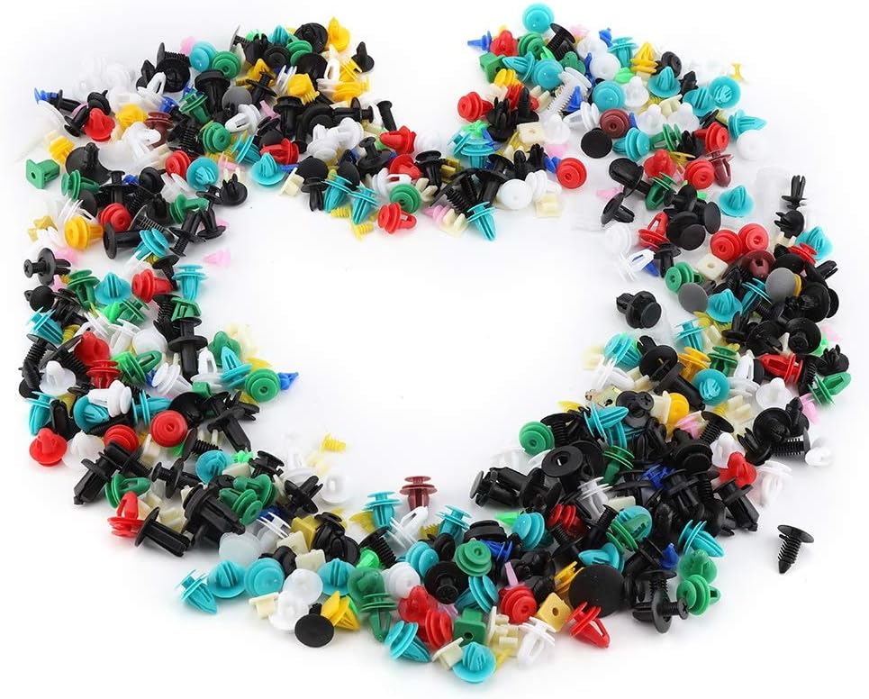 ドアトリムクリップ バンパーファスナー 車のドアトリムクリップ 500個 30サイズ プラスチック素材 盛り合わせ リテーナリベットプッシュピンキット お値打ち価格で