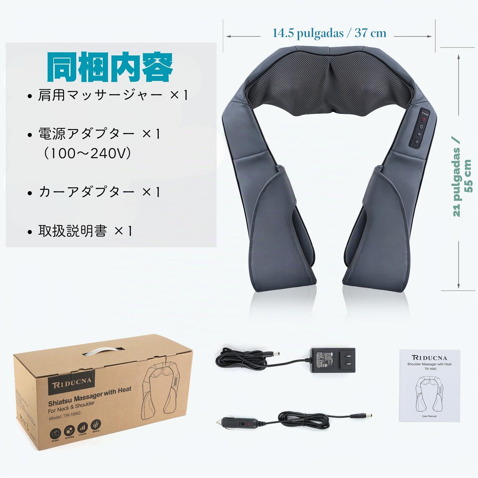 Masajeador de cuello y hombros con calor, Masajeador Cervical eléctrico Shiatsu, Masaje de rotación 3D para espalda, pantorrilla, pierna, relajación muscular de cuerpo completo en la oficina en casa