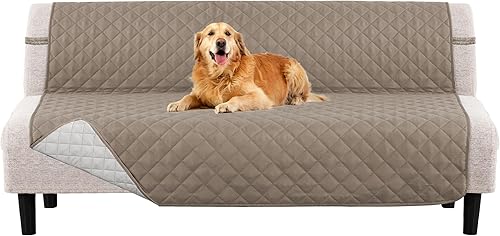 Miniatura 35 de PrinceDeco Funda de sofá reversible lavable para sofá de 2 plazas, protector de muebles con correas elásticas para mascotas, niños, perros y gatos