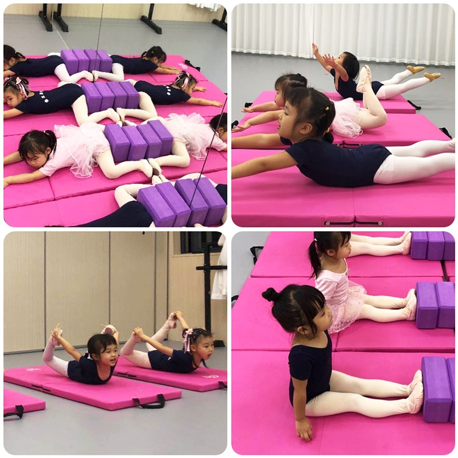 Tappetino Pieghevole Ginnastica Pieghevole PU. Ginnastica Tumbling, Tappetino per Esercizi con Maniglie, Push-up, Fitness, Ginnastica Tappetino da Allenamento (Color : Purple2, Size : 120x60cm)