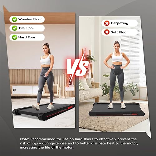 Miniatura 8 de Sperax Walking Treadmill Pad with APP, 3 in 1 Under Desk Treadmill, 400W Low Noise Walking Vibration Pad with Remote Control,Portable Treadmills for