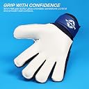 Nivia Spider Goalkeeper Gloves for Men & Women, Hyper Grip Latex Palm, Embossed Cushioned PVC Backhand, Positive Cut, Airculated Sweat Management Design, Blue (Medium) gallery image