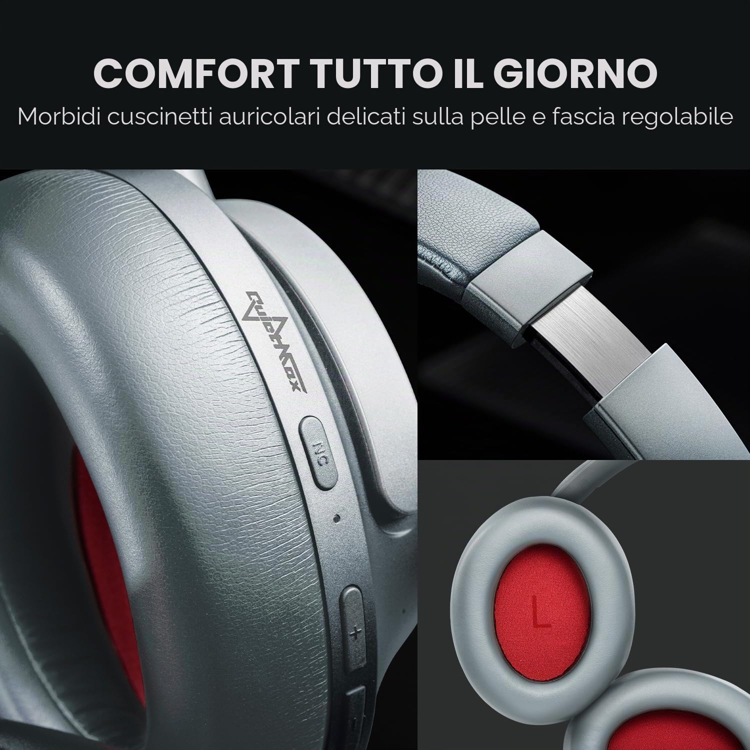 1MORE SonoFlow Cuffie con cancellazione attiva del rumore, cuffie Bluetooth con LDAC per audio wireless ad alta risoluzione, 70 ore di riproduzione, chiamate chiare, equalizzatore preimpostato tramite