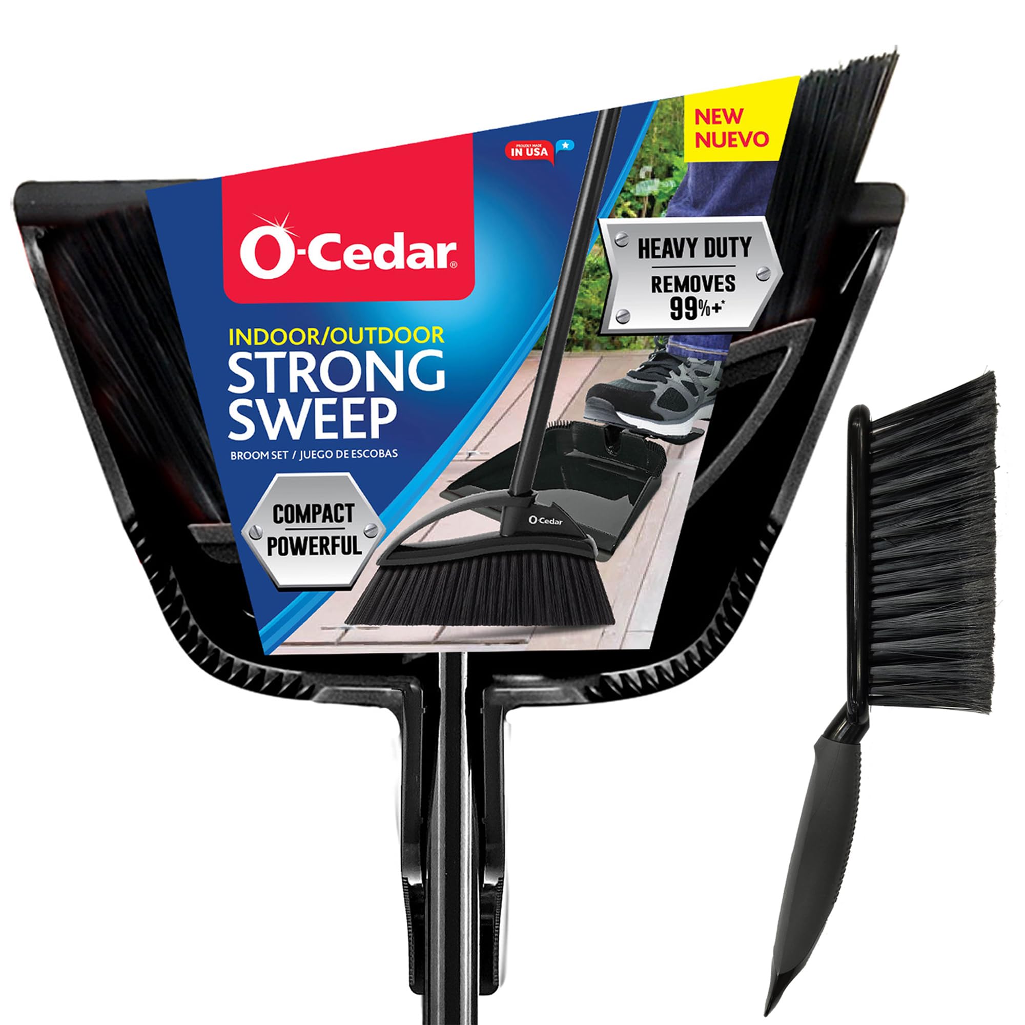 O-Cedar Strong Sweep Broom and Dustpan Set with Detail Brush