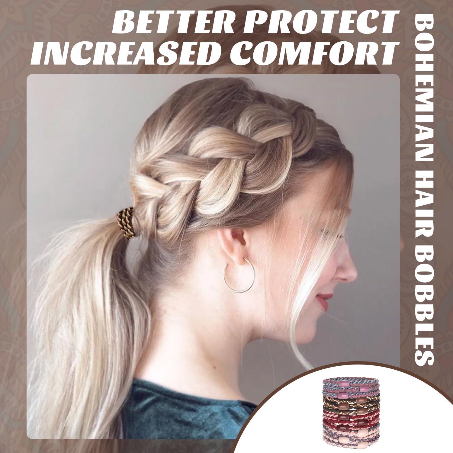 12 Pcs Boho Hair Ties - Image 4