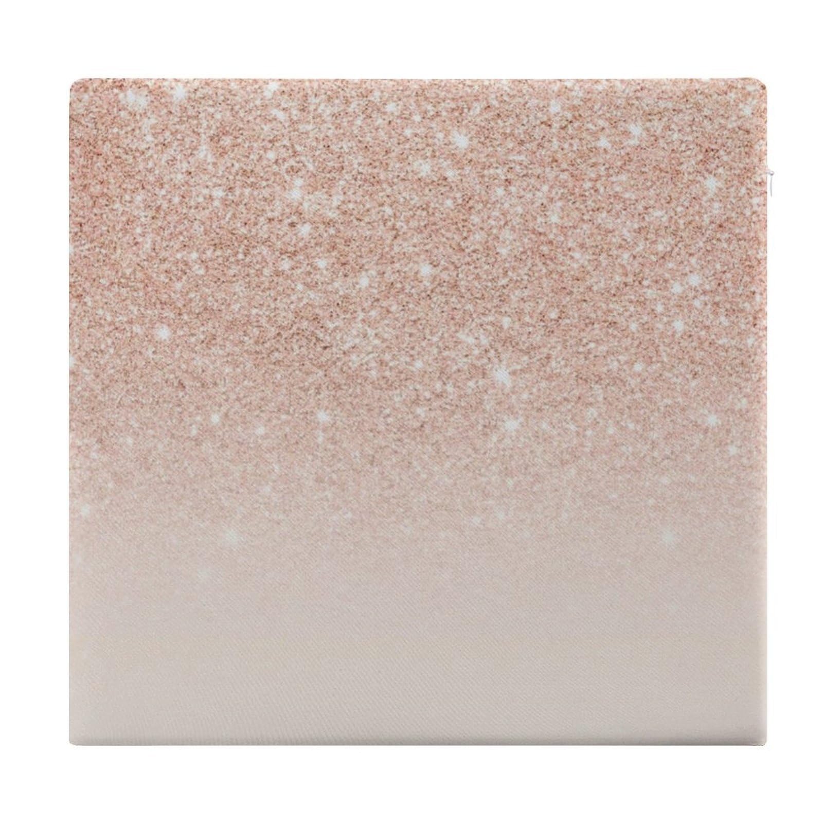 JZemdybill Chair Pad, Rose Gold Faux Glitter Seat Pad, Square Chair Cushion for Yoga Living Room Balcony