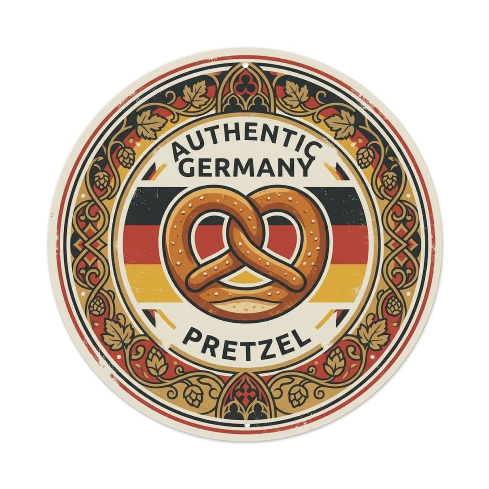 Germany Travel Pretzel German Bakery Cuisine Metal Tin Sign