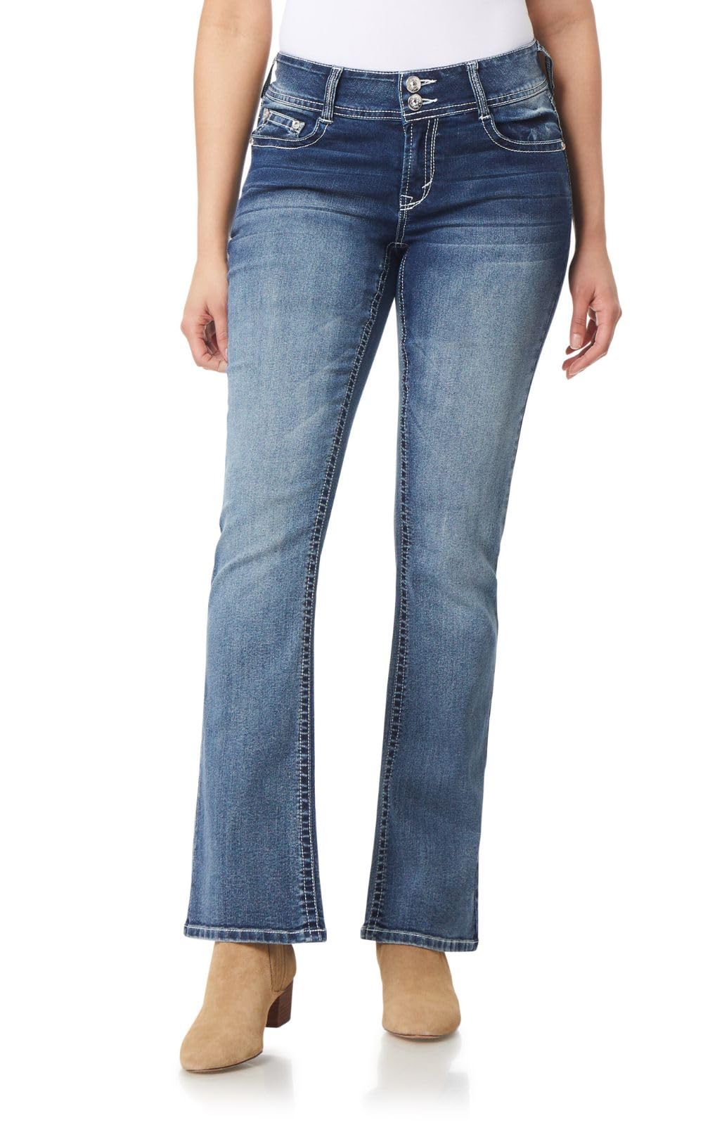 WallFlower Women's Bling Bootcut Jeans, Luscious Curvy Fit