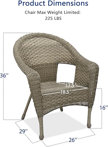 Miniatura 3 de Jeco Silla individual Clark de mimbre de resina gris